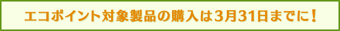 エコポイント対象製品の購入は3月31日までに!