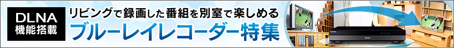 リビングで録画した番組を別室で楽しめるDLNA機能搭載付きブルーレイレコーダー特集